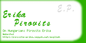 erika pirovits business card